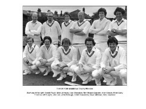 Waddilove Cup winners 1980: Gerald Taylor, Mick Johnson, Allan Stockdale, T E Brown (capt), Nick Gibson & Brian Curry. Seated: John Lee, Andy Melaugh, Brent Shackleton, David Tattersall & Rick Lawrence. Winners at last.