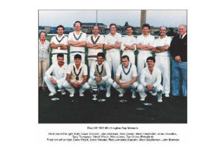 Wothington Cup Winners 1991 with Browny standing over JB keeping him in check.